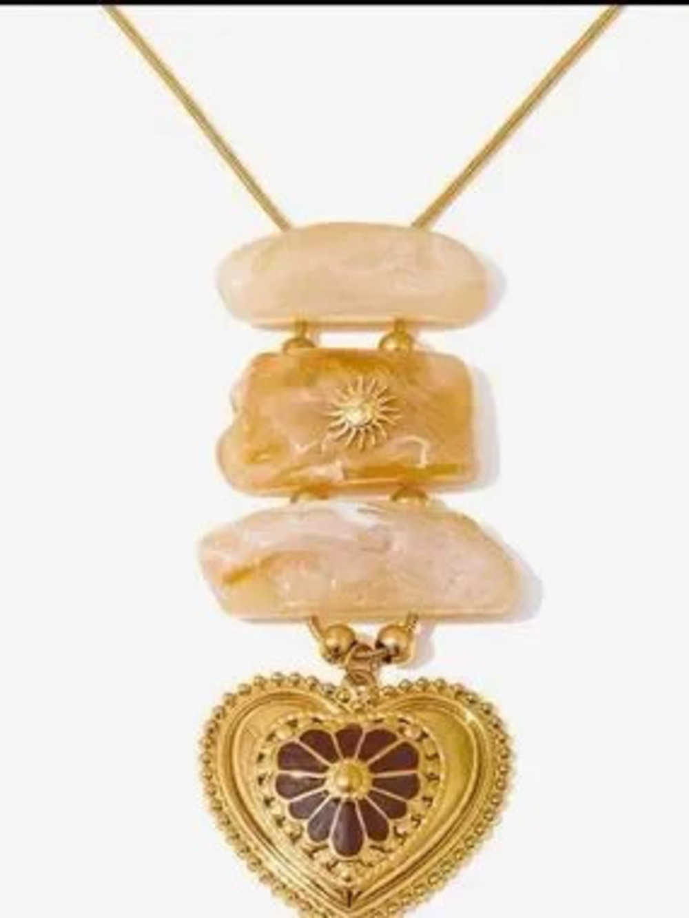 Heart Geometric Statement Necklace (7565)